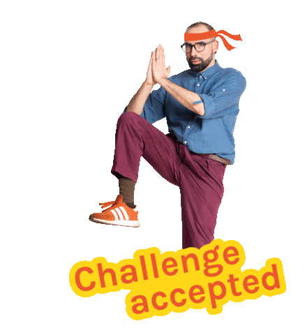 Challenge Accepted Angelo Sticker by Pangramma