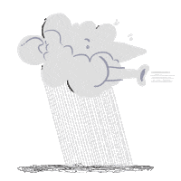 Rain Storming Sticker by GarethBrownIllustration