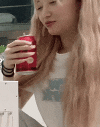 Cute Girl Drinking GIF