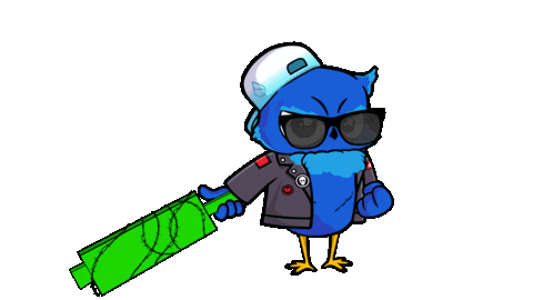 Owl Bat Sticker by BigBrains