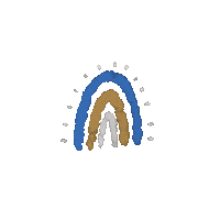 ohharperdesign rainbow uf dias orange and blue Sticker