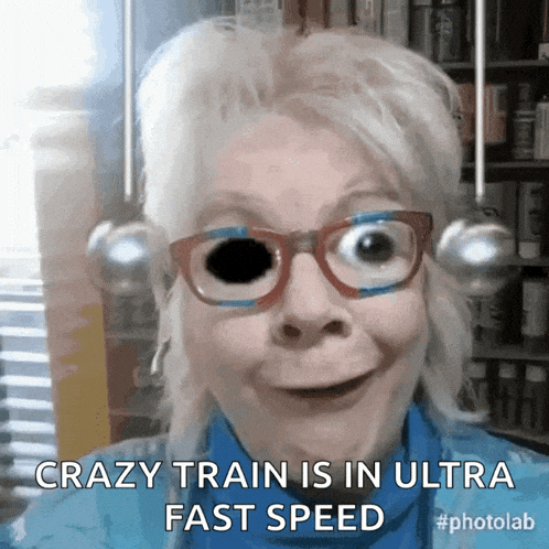 Crazy Train Grandma GIF