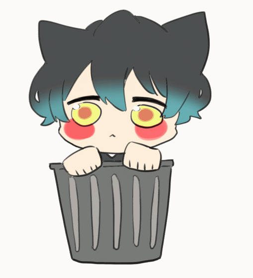 aericchi giphyupload anime cat trash GIF