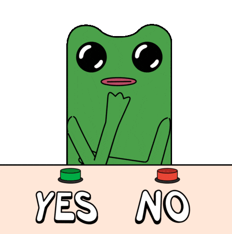 Yes Or No Frog Sticker by fwogs
