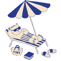 Cat Summer Sticker by TINYCOTTONS