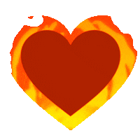Fire Heart Sticker by Linzex Studios