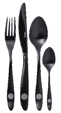 Dimlaj black gold cutlery rosegold Sticker