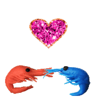 Heart Shrimp Sticker