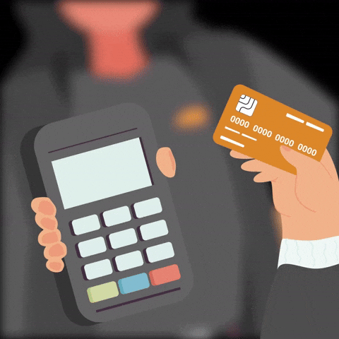 Credit card swipe animation.