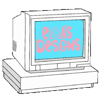 eliciasdesigns computer oldcomputer eliciasdesigns Sticker
