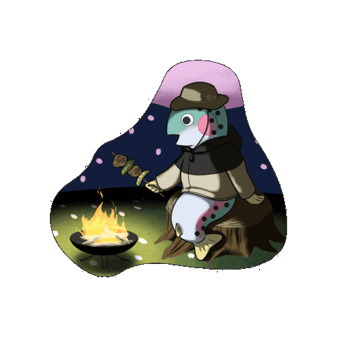 shimizukouen giphygifmaker bbq sakura bonfire Sticker