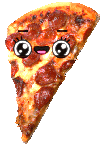 Happy Pizza Sticker by Bubble Punk