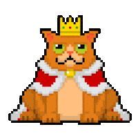 Cat King Sticker by Walter Newton