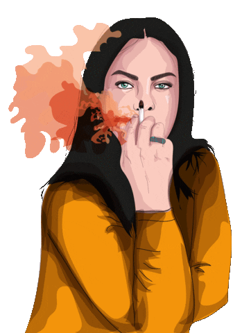 woman smoke Sticker by Maldito