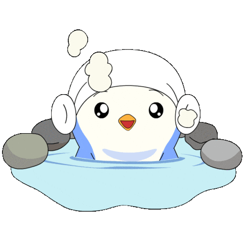 Chilling Hot Spring Sticker by Pudgy Penguins