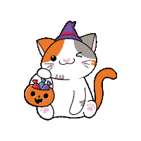 Trick-Or-Treat Cat Sticker by Petique, Inc.