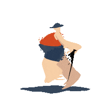 Happy Walking Man Sticker