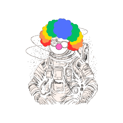 Clown Astronaut Sticker by Publicplan
