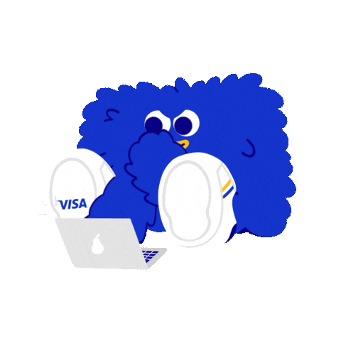 VisaAP work money mascot study Sticker