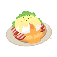 Hungry Eggs Benedict Sticker by malisavillasuites