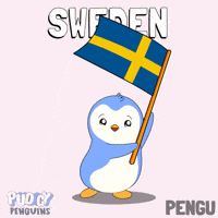 Sweden Flag Penguin GIF by Pudgy Penguins