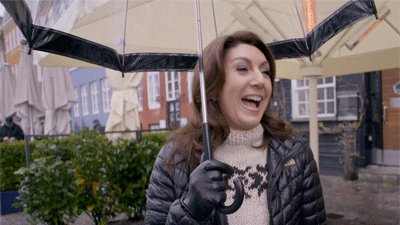 Channel5UK giphyupload happy laughing rain GIF