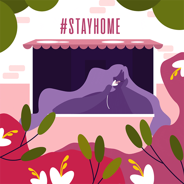 eosnet girl flowers stayhome eosnet GIF