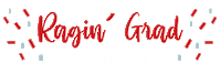 Ragin Cajuns Grad Sticker by University of Louisiana at Lafayette
