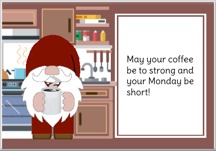 Gnome Coffee Addict GIF