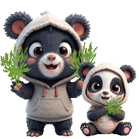 Panda Bears Sticker