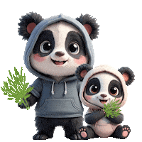Panda Bears Sticker