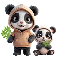 Panda Bears Sticker