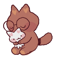 chewzyart love cats hug couple Sticker