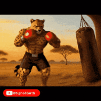 Boxing Cheetah GIF