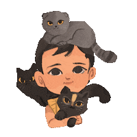 Cat Pets Sticker by Rafhi Dominic
