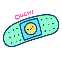 Sad Band Aid Sticker by Carol Feijó