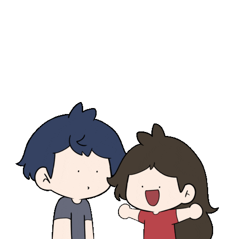 Excited Couple Sticker