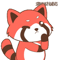 Pondering Red Panda Sticker