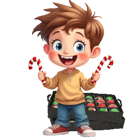 Boys Girls Christmas Ornaments Sticker