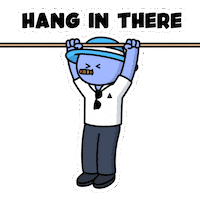 Stay Here Hang In There Sticker by Kwantel