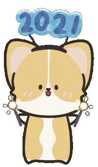 Happy New Year Corgi Sticker