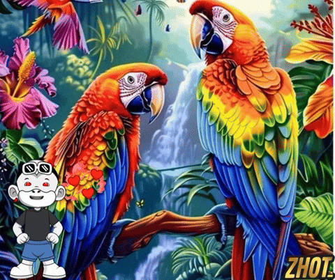Love Birds Parrots GIF by Zhot