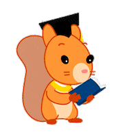 pucp celebration reading squirrel studying Sticker
