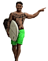 Happy Surfer Sticker by triviall_tsunami
