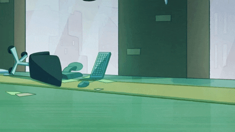 girl landing GIF by Cartoon Hangover