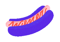 PrivatesProject dog hot dog ketchup mustard Sticker
