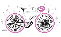 hamtarina pink bike fast sparkles Sticker