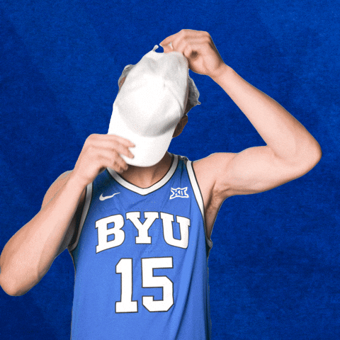 Byu Basketball Cap GIF by BYU Cougars