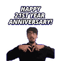 Happy 21St Anniversary Sticker