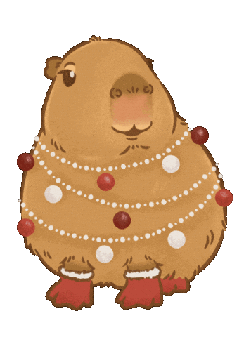Christmas Capybara Sticker